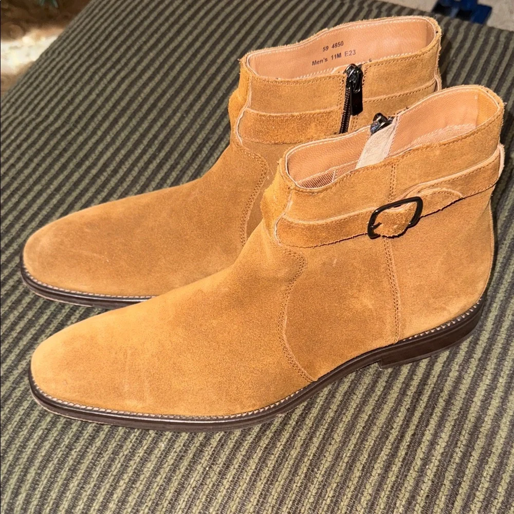 Johnston & Murphy mens suede zip up boots sz 11 - Picture 1 of 4